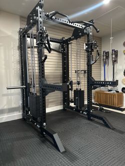 PRO SERIES Ultimate 3-1 Half Rack Functional Trainer w/Smith Machine Bar | 400lb Stack | Gym Equipment | Fitness | Commercial | Squat Rack FREE DELIVE