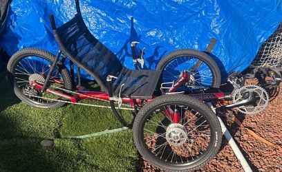 Greenspeed Magnum Recumbent Tadpole Trike 3-Wheel Bicycle Red Disc Brakes
