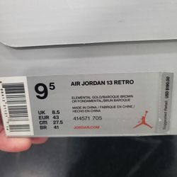 Air Jordans Retro 13 Elemental Gold Baroque Brown
