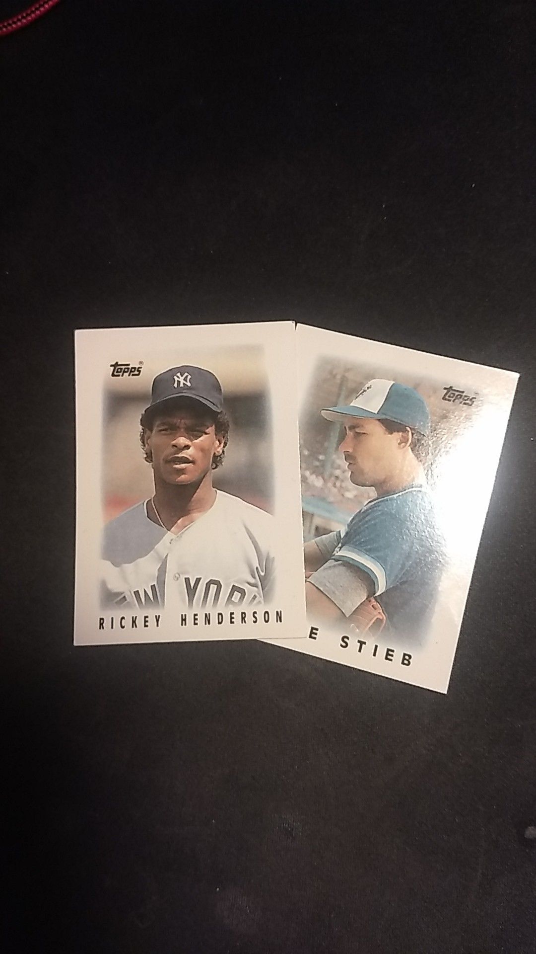 Ricky Henderson and Dave Stieb Baseball Cards