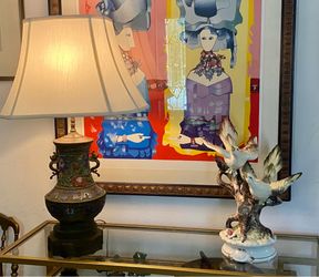 Beautiful Italia made birds sculpture porcelain
