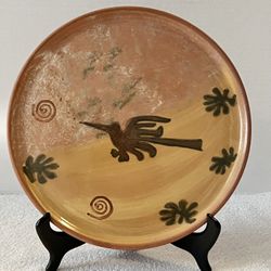Seminario Urabamba Cusco Peru Clay Pottery-Hand Crafted & Painted Plate/Trivet/Decor- Marked-10.5"