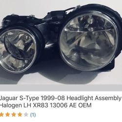 Jaguar S-Type 1999-08 Headlight Assembly Halogen LH XR83 13006 AE OEM