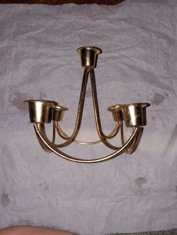 Gold Metal 5-Arm Candelabra Candle Holder