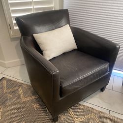 Crate And Barrel Leather Club Chair 