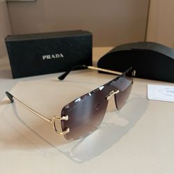 Cartier Rimless Sunglasses With Leopard Print