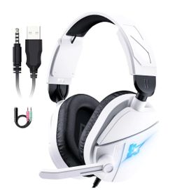 Gaming Headset Wired Noise Cancel Mic LED Stereo for PS5 Xbox PC