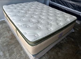 King Organic Elite Superior Hybrid Cool Gel Memory Foam Pillow Top 14inch Mattress