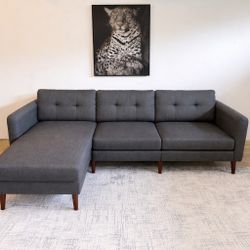 Gray 3-Seater Reversible Sectional Sofa