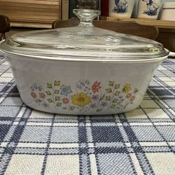 Vintage Corning Ware Spring Meadow Casserole Dish
