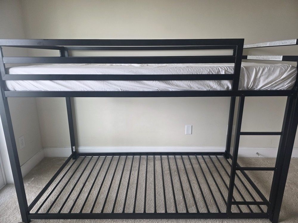 Modern Low Profile Twin Bunk Bed