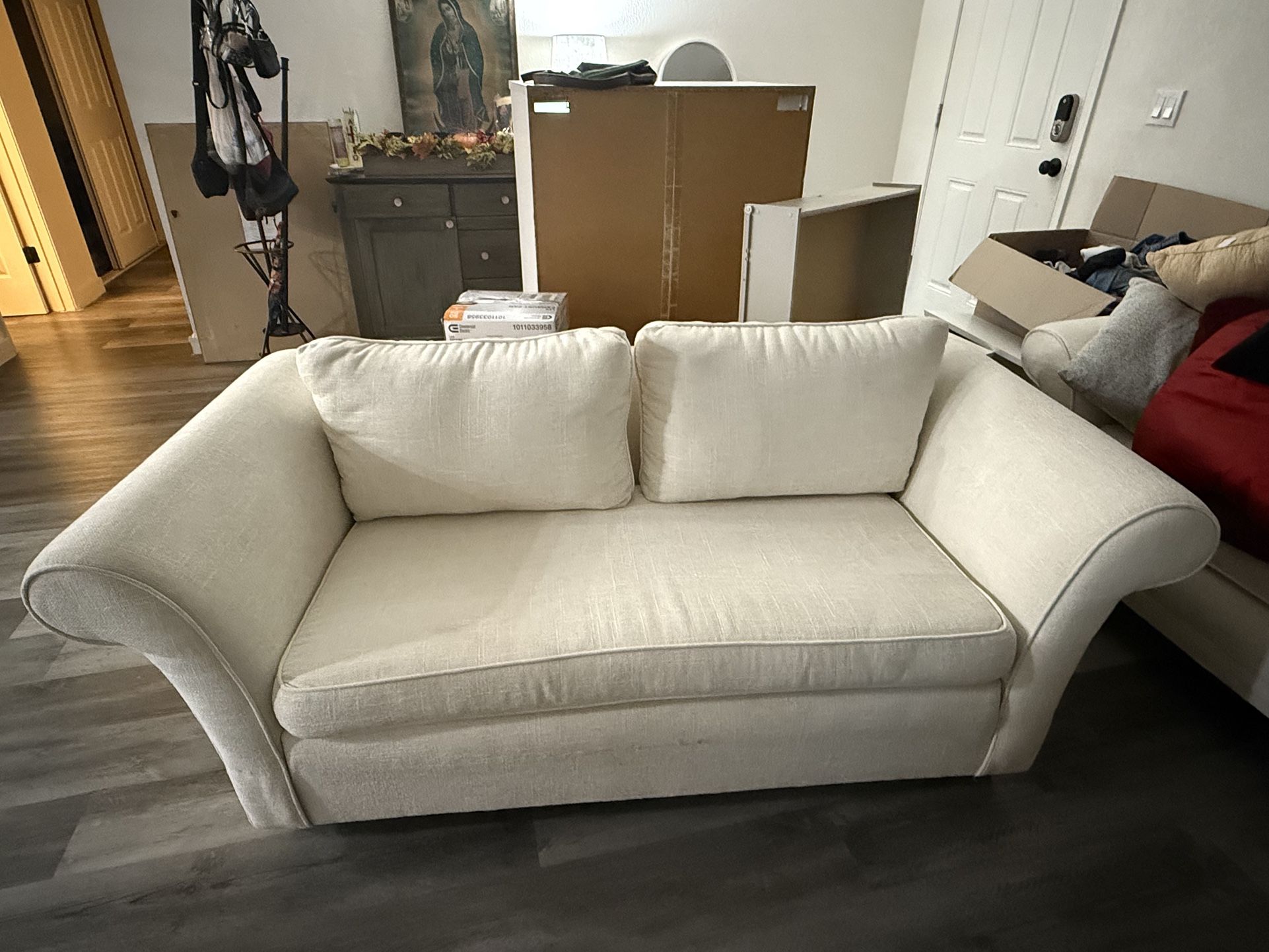2 Sets Of White Love Seats
