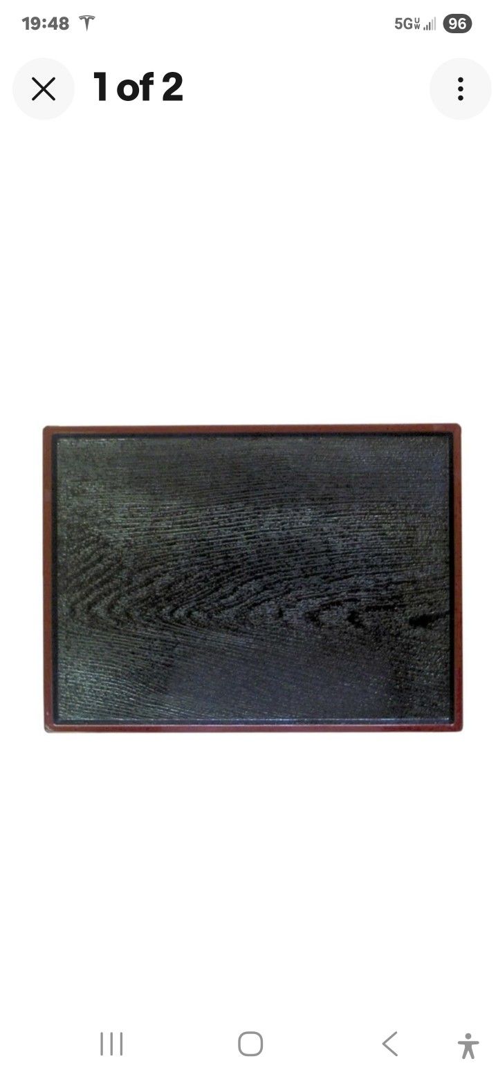 Thunder Group PLA016 Rectangular Obon Serving Tray -15 1/2" x 11 1/2" Wood Black