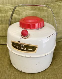 VINTAGE HOT COLD KNAPP MONARCH ONE GALLON METAL THERM-A-JUG