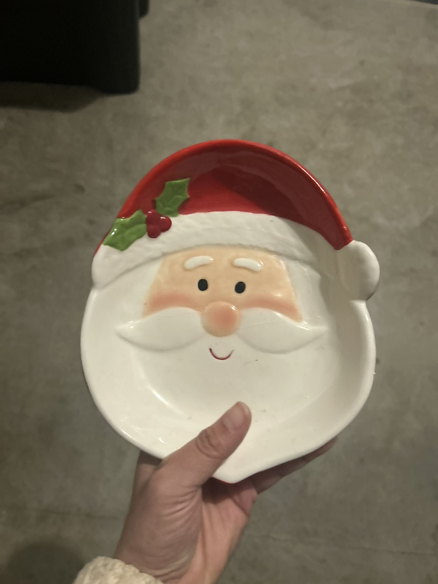 Santa Clause Glass Cookie Plate