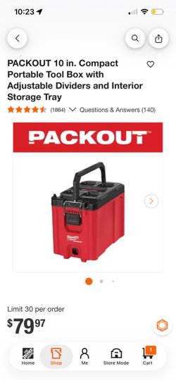 Milwaukee pack out 10in tool box