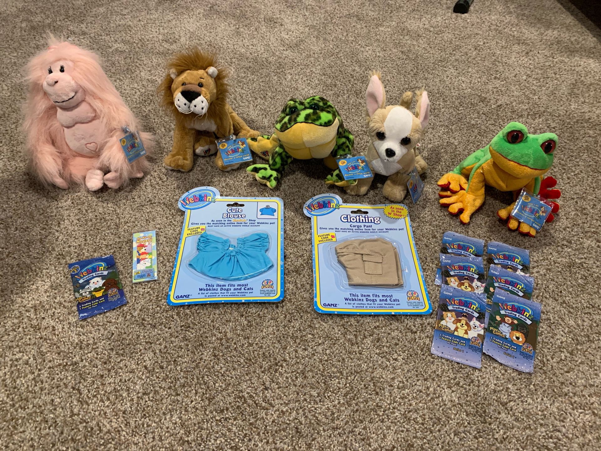 Webkinz (New w/ Tags) - Animals, Outfits, Trading Cards