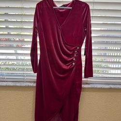 Burgundy Red Dress 