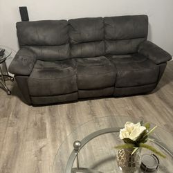 Gray Microfiber Recliner Couches