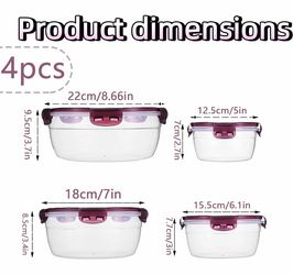 8pcs set with lid food storage container， Stackable Airtight Food Storage Containers – BPA-Free Salad Bowls with Lids – Microwave & Dishwasher Safe Me