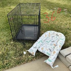 Large Pet Crate With Tray And Bed