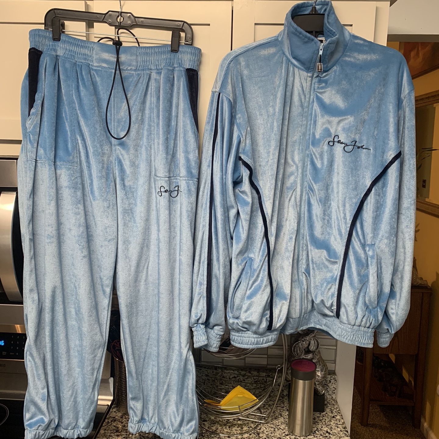 Pants Sean Jean Jogging Suit Sean John Blue Velour Track Suit