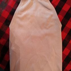 ZARA Open Back Halter Top Cream Sz M"