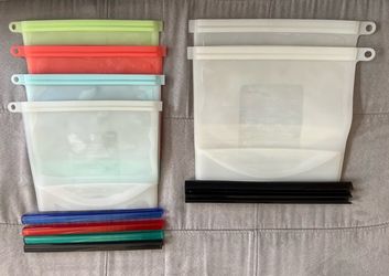 Reusable rubber zip lock storage bags