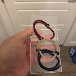 Rope Bracelets Unisex Navy Blue Beige & Red 