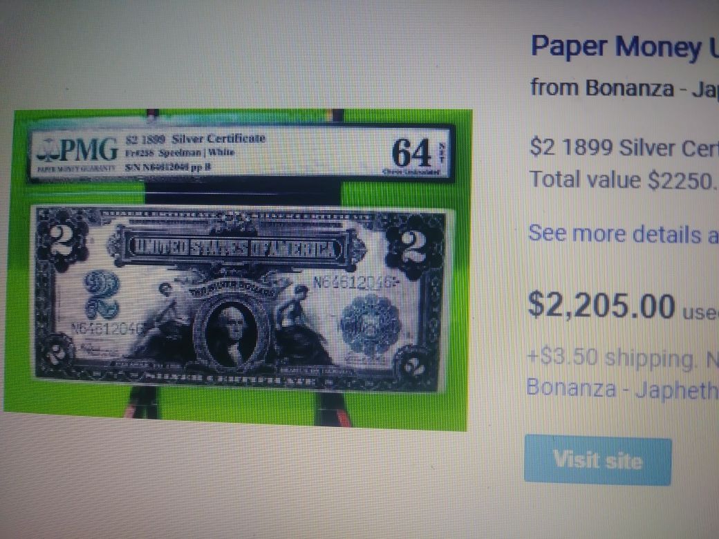 2$ silver certificate
