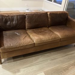 West Elm Leather Couch
