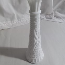 White Milk Bottle Flower Vase Vintage