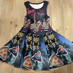TEREZ Toddler Girl's Black Crystal Emoji Unlimited Dress Size Large (5T)