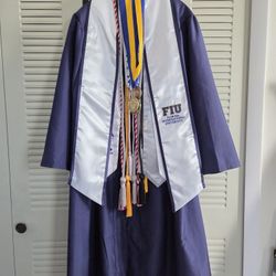 FIU Graduation Robe Stole And Cord Set. Size Small 5'4" Unisex