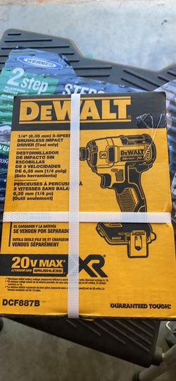 DEWALT DCF887 1/4”(6.35mm) 3 SPEED BRUSHLESS IMPACT DRIVER TOOL ONLY SOLO HERRAMIENTA