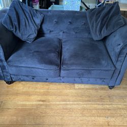 Cute Black Loveseat