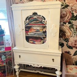 Vintage Antique French Provincial Shabby Chic Armoire Cabinet Girls Bedroom Dresser 
