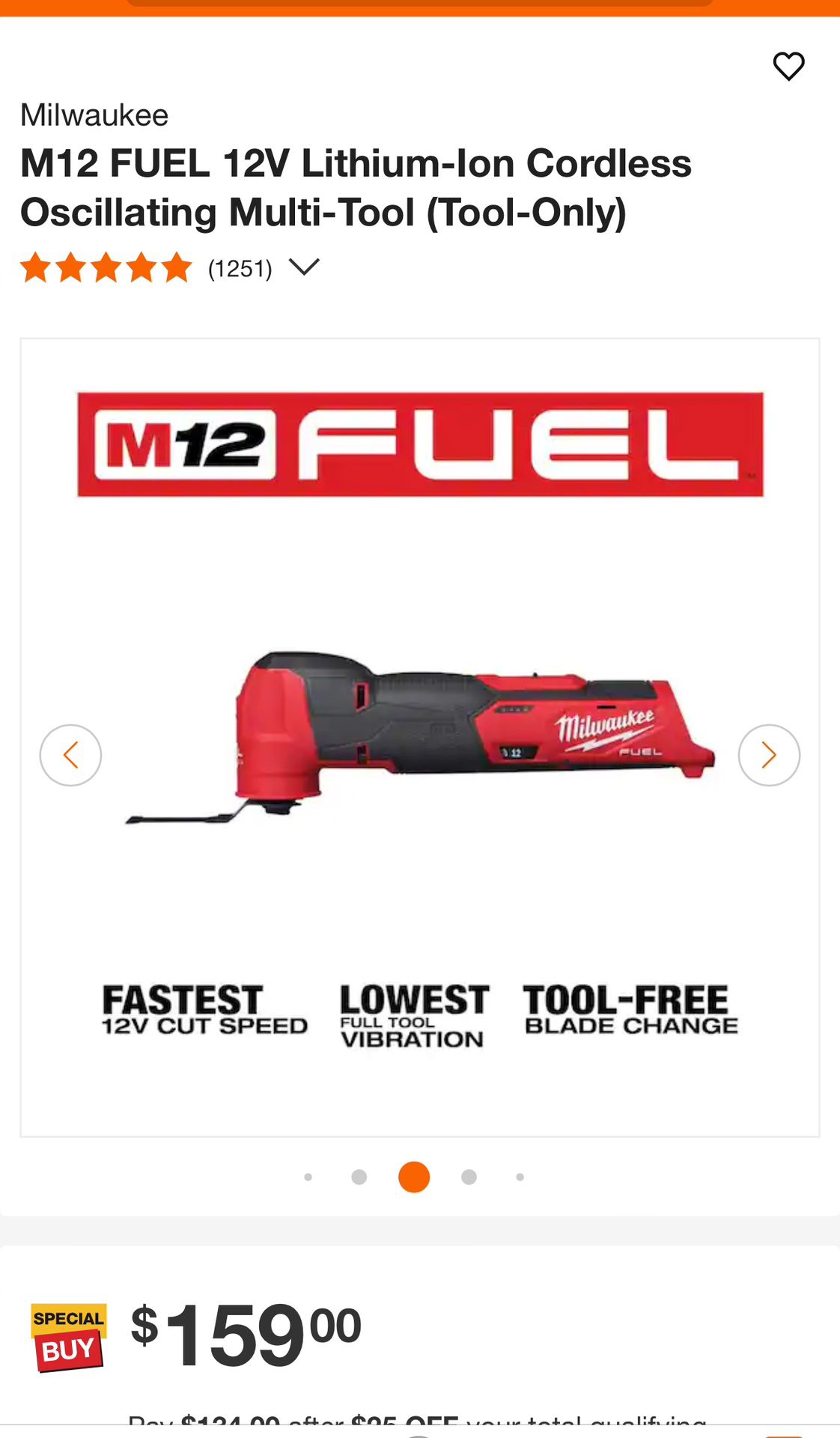 Milwaukee  M12 FUEL 12V  Cordless Oscillating Multi-Tool (Tool-Only)