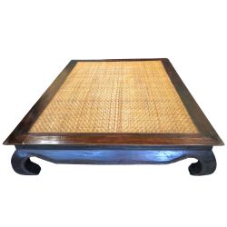 Oversized Antique Chinese Elm Opium Bed / Kang Coffee Table