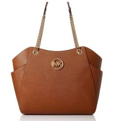 Michael Kors Saffiano Leather Jet Set Large Chain Shoulder Bag
