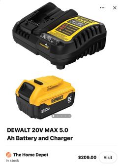 DEWALT 20V MAX 5.0Ah Battery and Charger