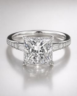 4.00 CT Princess Lab-Grown Diamond Engagement Ring 14K White Gold