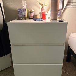(2) 3-Drawer White Dressers – Target