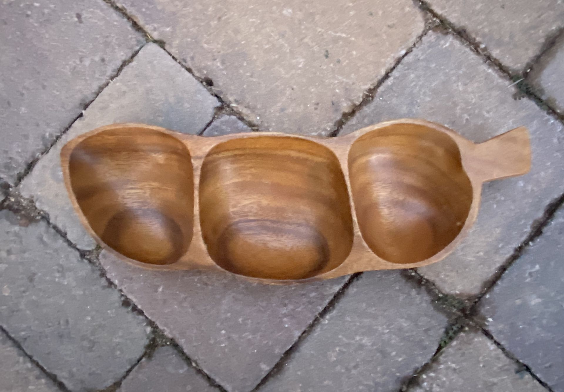 Vintage Carved Monkey Wood Bowl