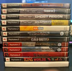PS2 Game Lot – 12 Games - Call of Duty 3, Splinter Cell, Medal of Honor, and More