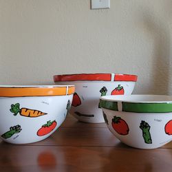 Set Of 3 Glass Mixing Bowls 