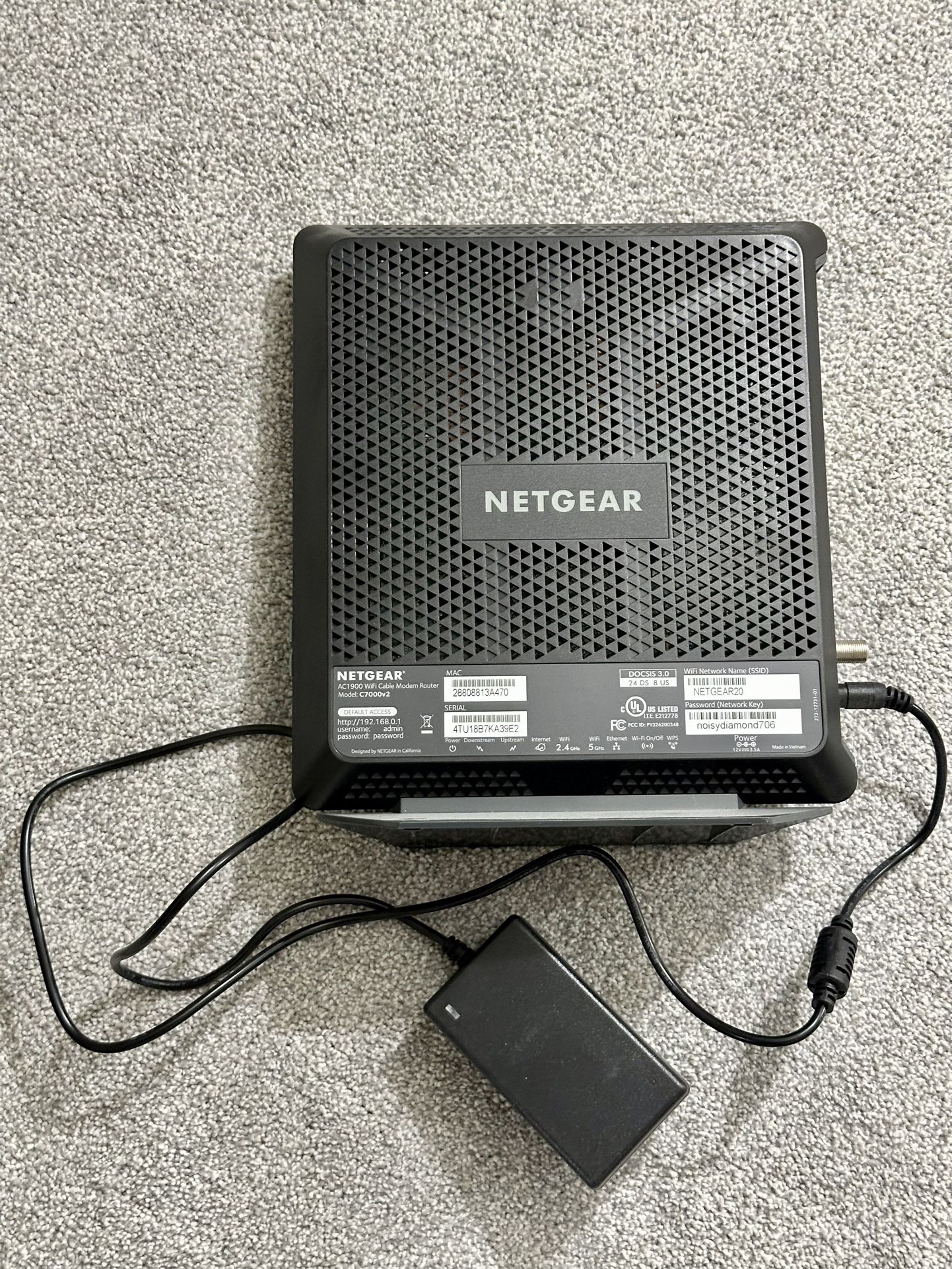 NETGEAR Nighthawk Modem WiFi Router Combo C7000