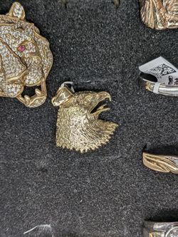 14KT Gold Eagle Men’s Pendant Charm Yellow Gold American USA Patriotic