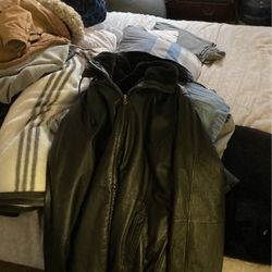 Leather Coat Woman XL