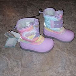 Western Chief Toddler Girls' Denali faux fur light up winter waterproof boots new